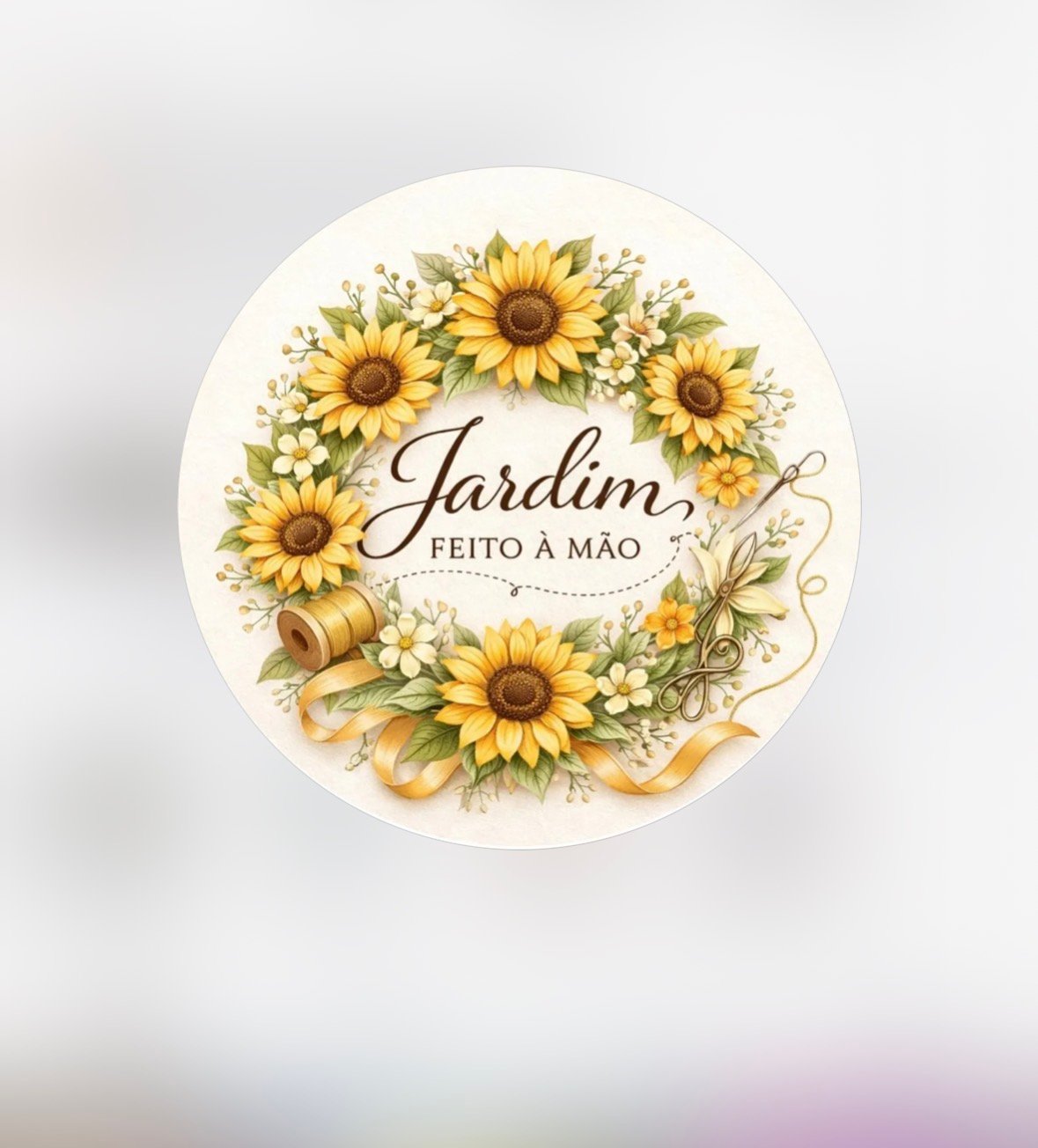 Marca Jardim Feito à Mão, com girassóis
