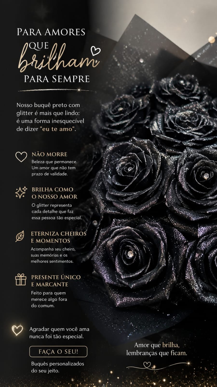 Buquê artesanal preto
