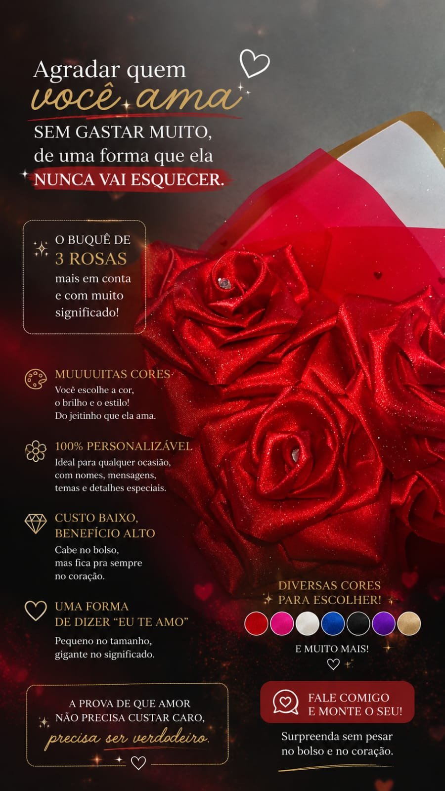 Buquê artesanal vermelho